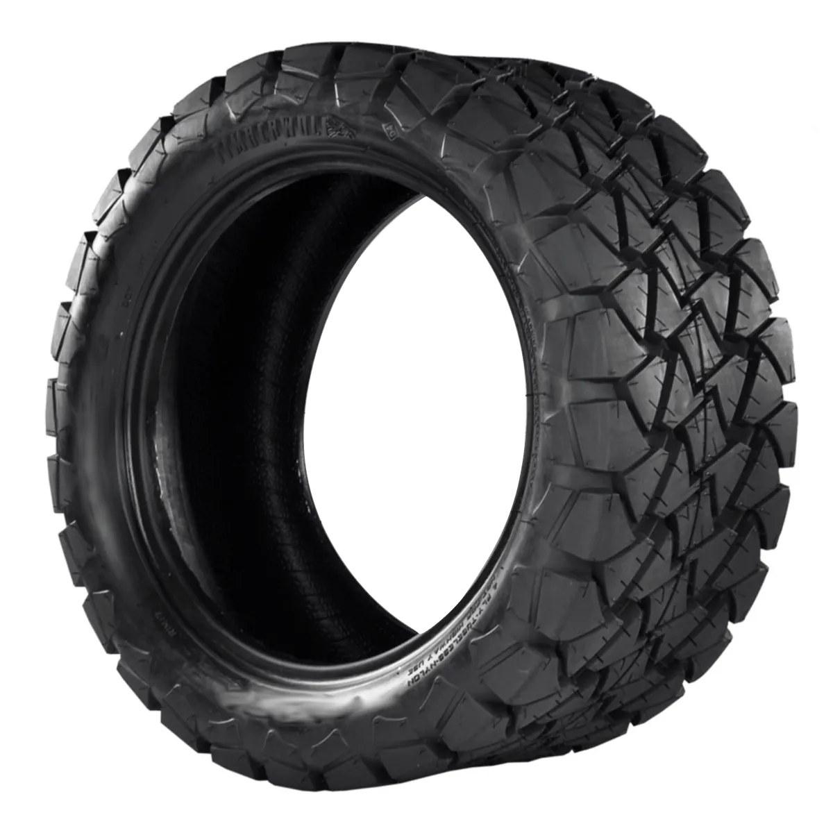 14" Godfather Gloss Black Aluminum Golf Cart Wheels and All Terrain Golf Cart Tires Combo - Set of 4 (Select your tire!)