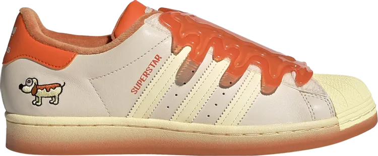 Adidas Melting Sadness x Superstar 'Hotdog' Sneakers, Orange