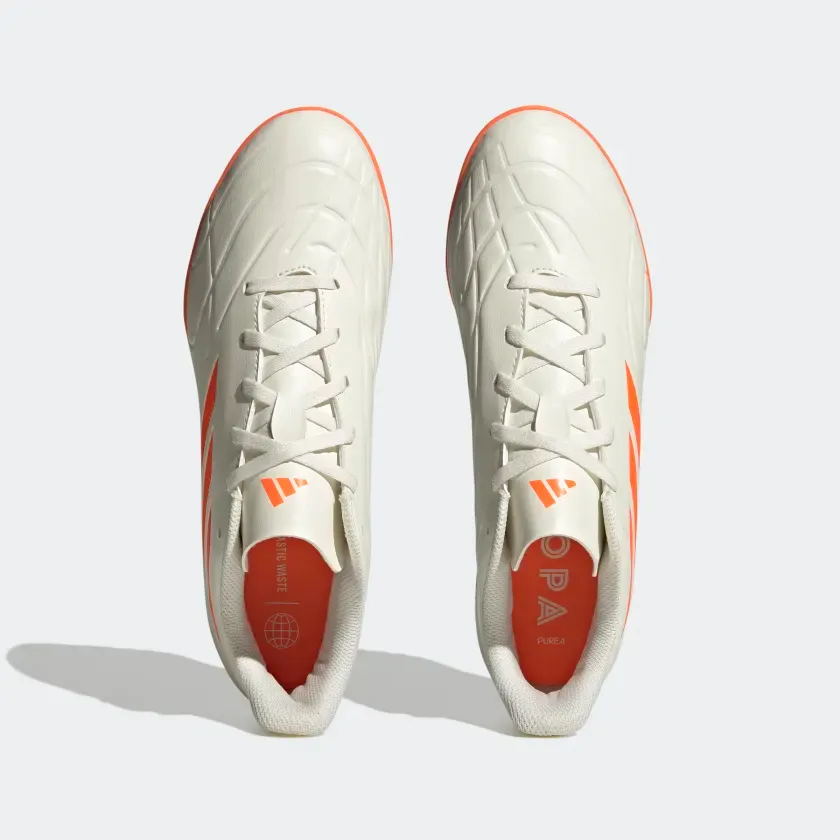 Adidas Men's Copa Pure.4 Turf Cleats - Off White / Solar Orange