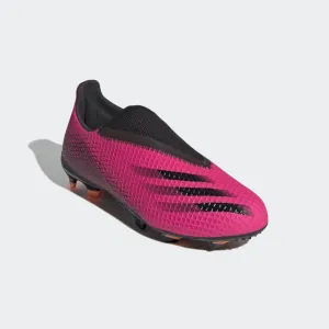 adidas X GHOSTED.3 LACELESS Firm Ground Soccer Cleats | Shock Pink | Kid's Unisex