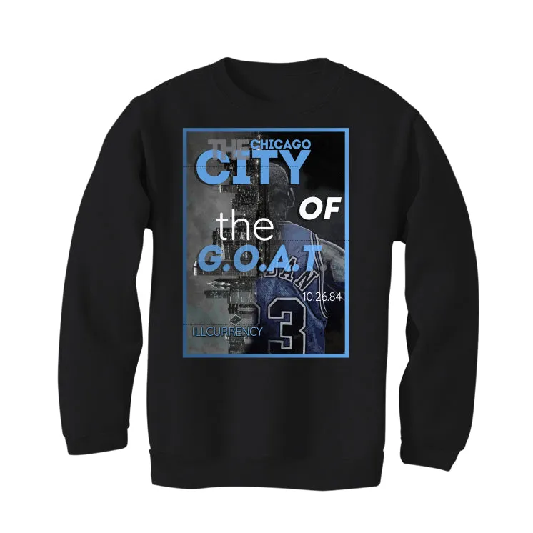 AIR JORDAN 1 HIGH OG “UNIVERSITY BLUE”| ILLCURRENCY Black T-Shirt (CITY OF THE GOAT)