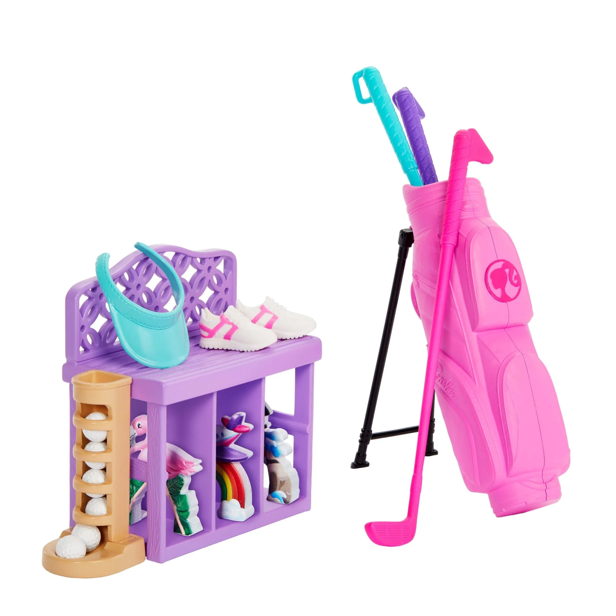 Barbie World Mini Golf Toy Playset With 22 Pieces Including Clubs, Balls, Visor, Shoes, & More