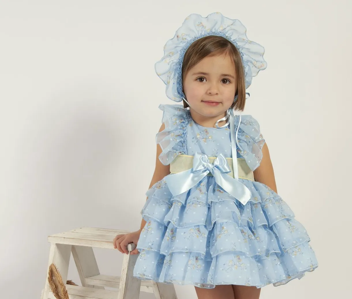 Blue Butterfly Puffball Dress