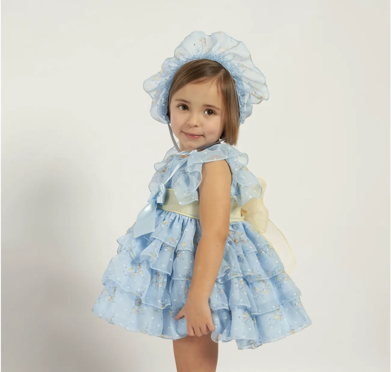 Blue Butterfly Puffball Dress