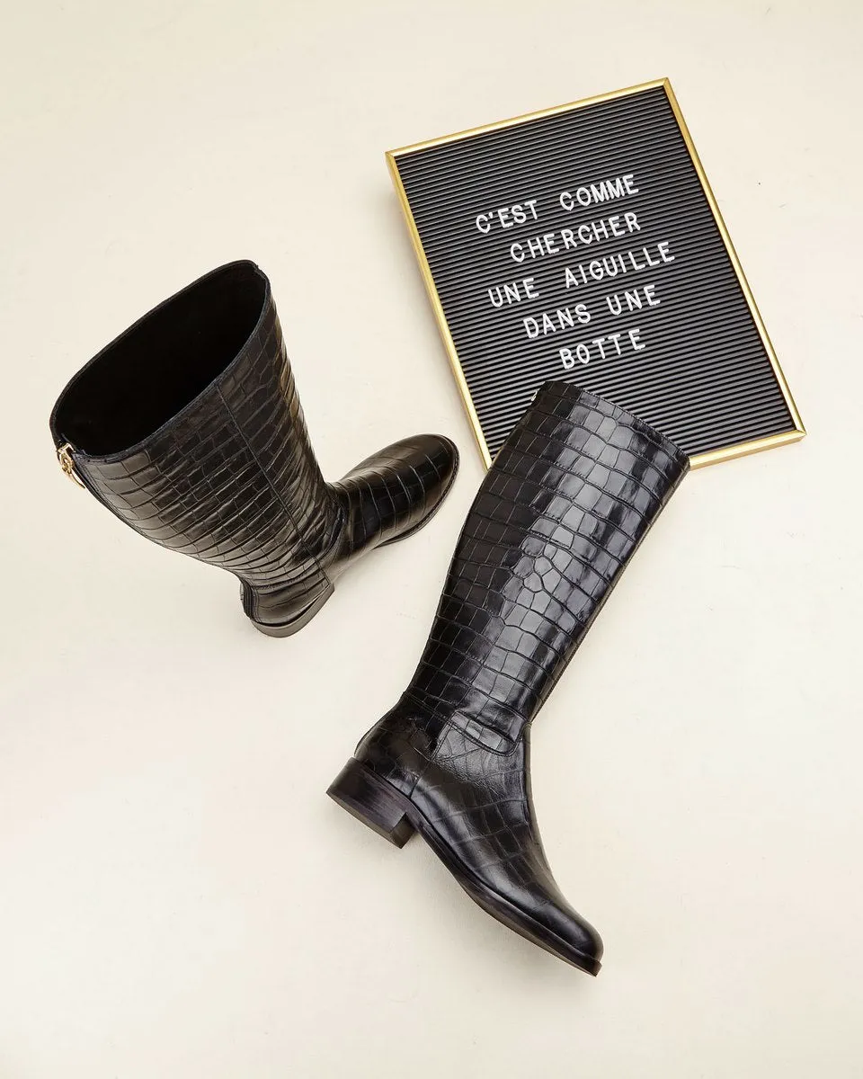 Bottes En Cuir Romiaow Noir