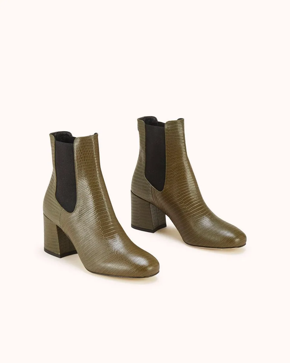 Bottines Chelsea En Cuir Lacado - Vert