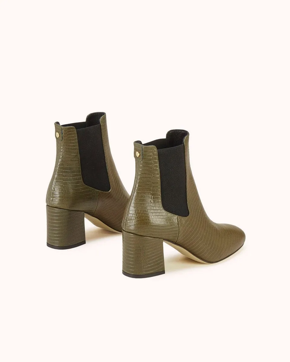 Bottines Chelsea En Cuir Lacado - Vert