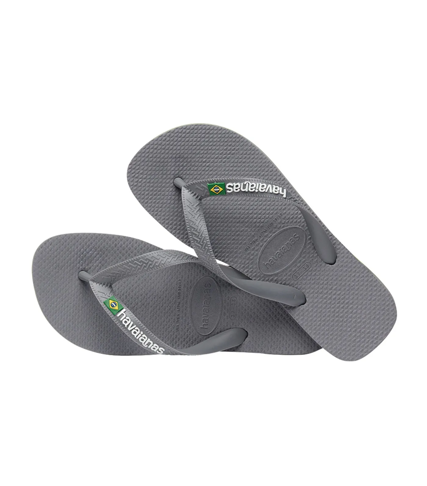 Brazil Logo Flip Flops in Steel Gray/Steel Gray