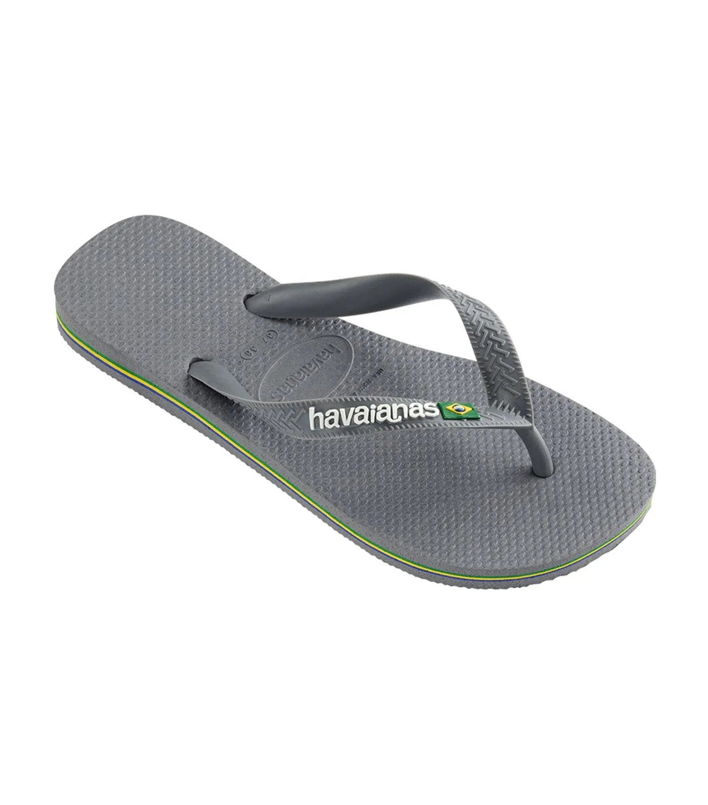 Brazil Logo Flip Flops in Steel Gray/Steel Gray