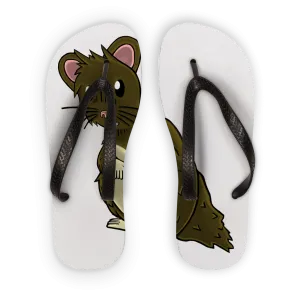 Brown Hamster Adult Flip Flops