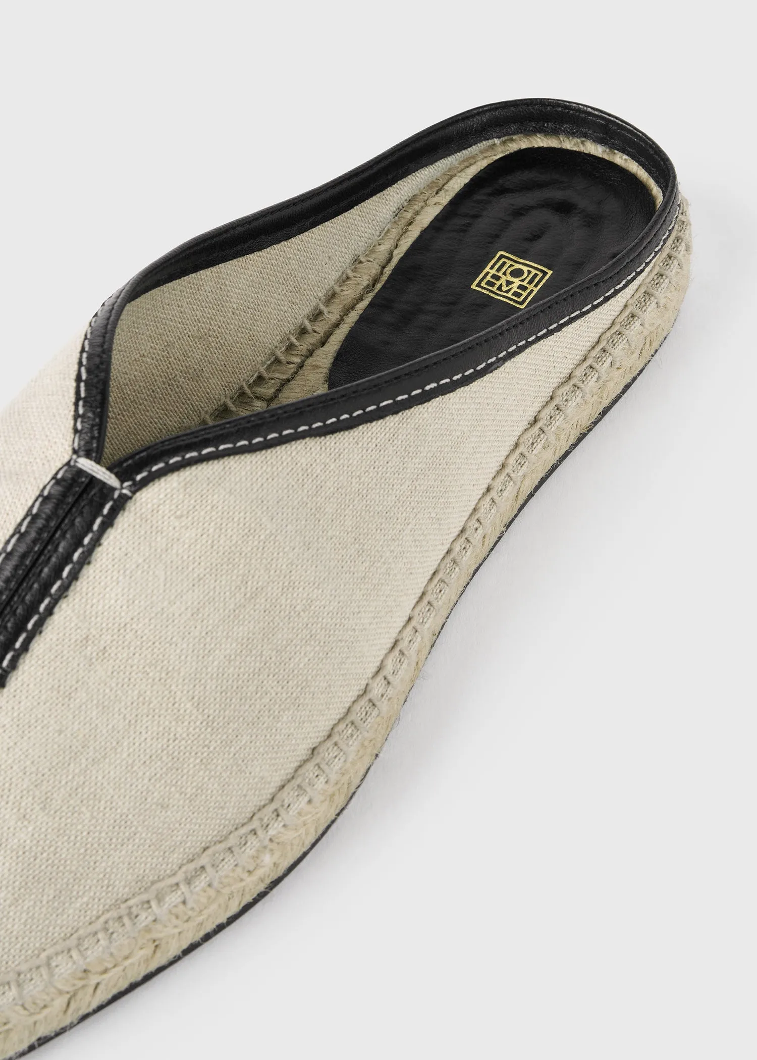 Canvas espadrille slippers ecru/black