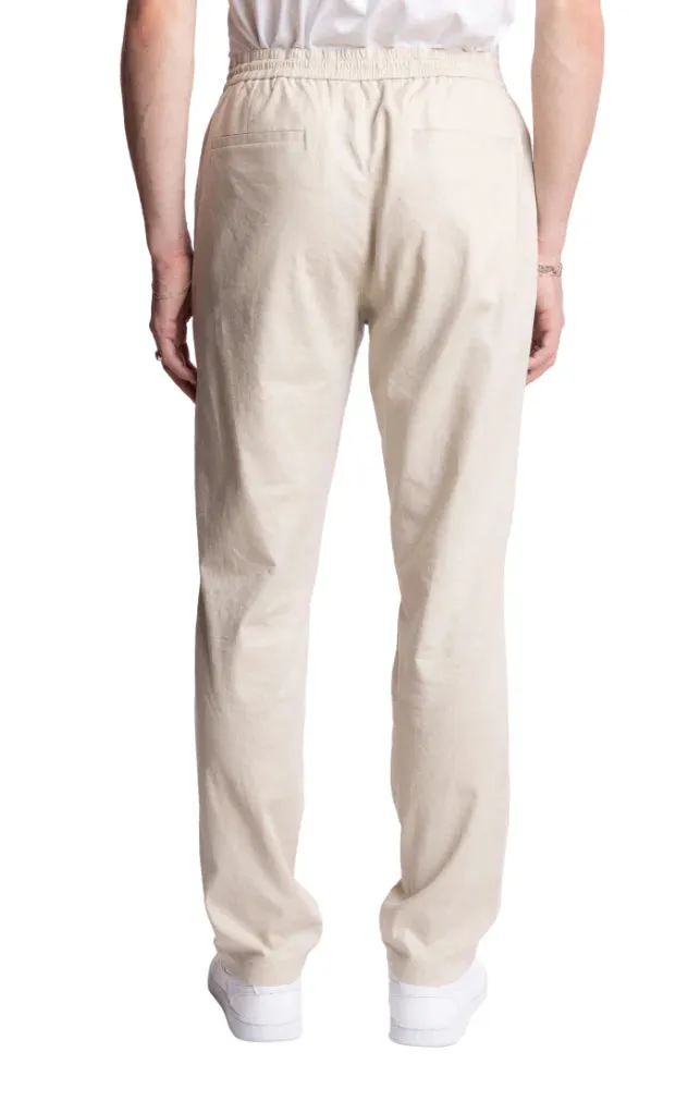 Chester Drw/string Pants - slim - Tan Linen