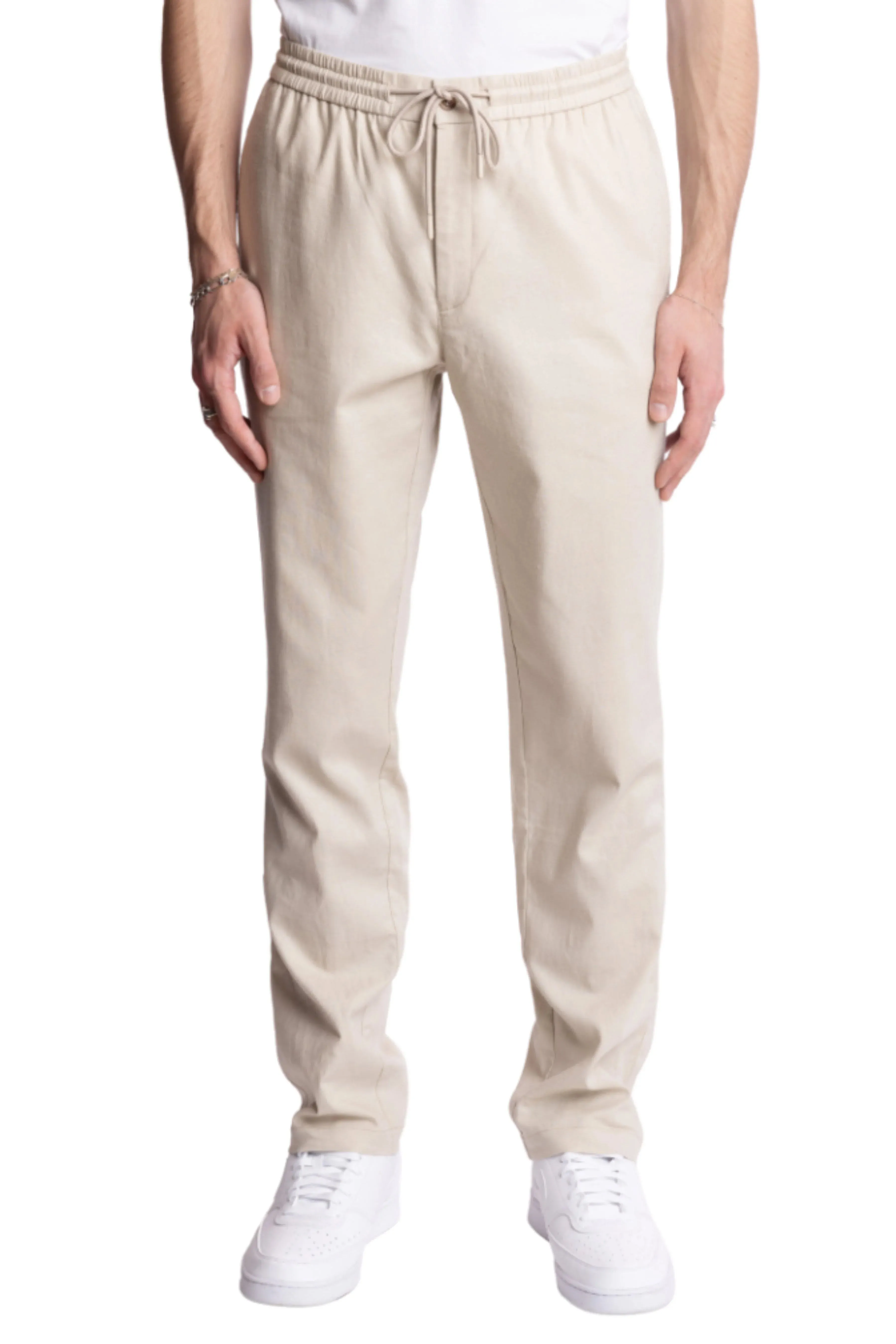 Chester Drw/string Pants - slim - Tan Linen