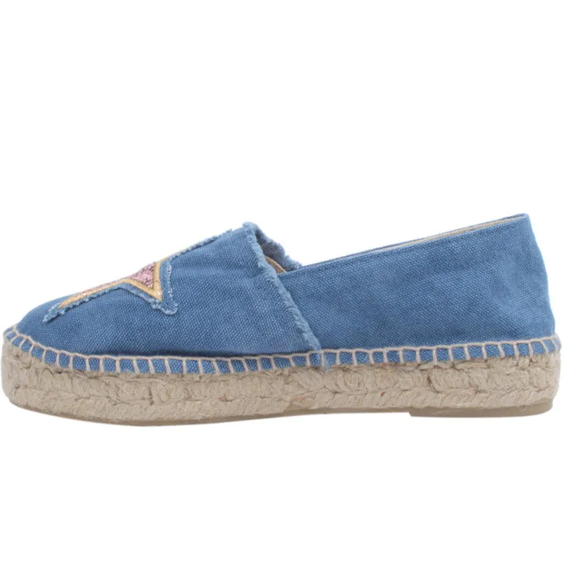 Chiara Ferragni Women's Denim Hollywood Star 'Joanne' Espadrilles Slippers