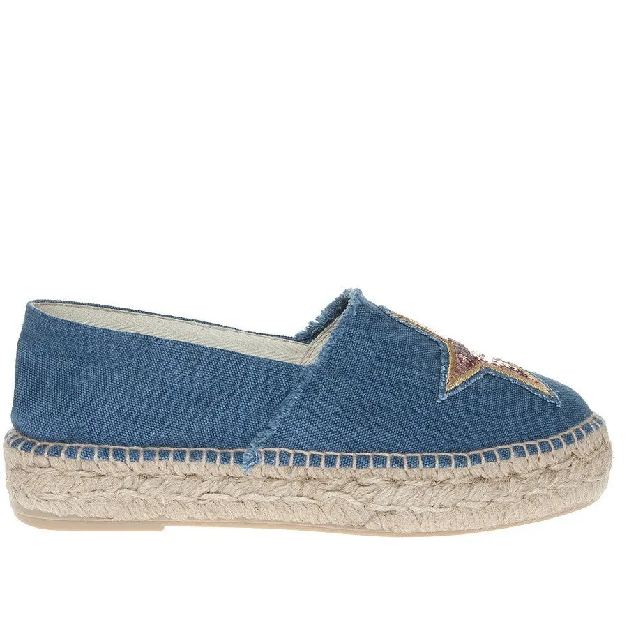 Chiara Ferragni Women's Denim Hollywood Star 'Joanne' Espadrilles Slippers