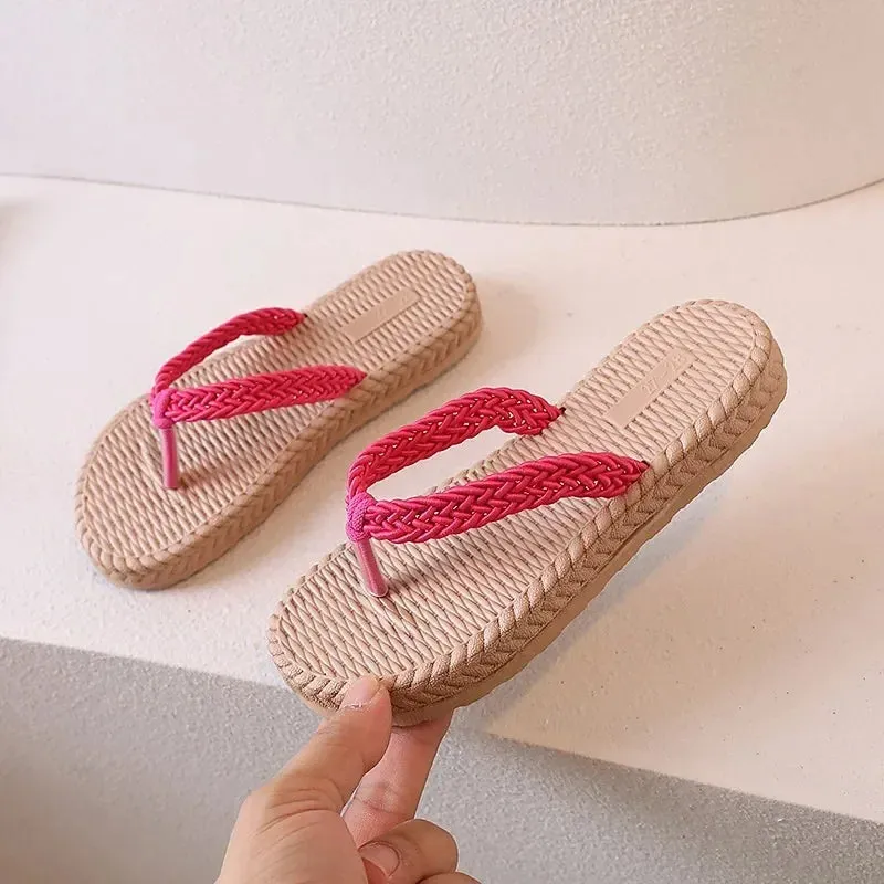 Children Girls Slippers 2024 Summer New Fashion Comfortable Soft Sole Holiday Style Flip Flop Non-slip Versatile Beach Shoes