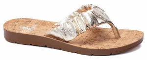 *Corkys Womens Cool Off - Gold Metallic Flip Flop