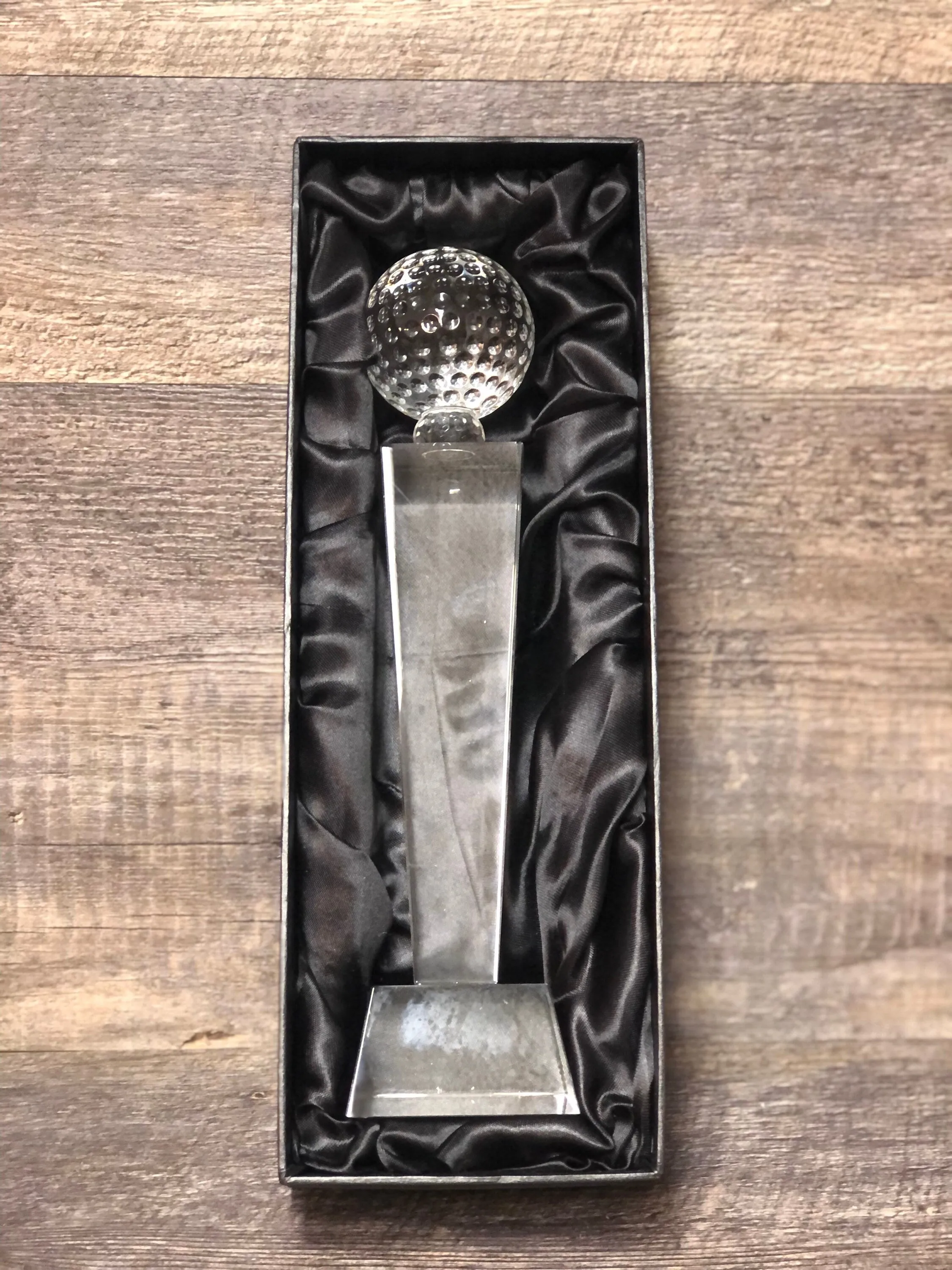 CRYSTAL Golf Trophy Cup Tournament Trophy 11.5" With Satin Lined Gift Box Hole In One Award Charity Event Winner Cup Under Par Guy's Weekend