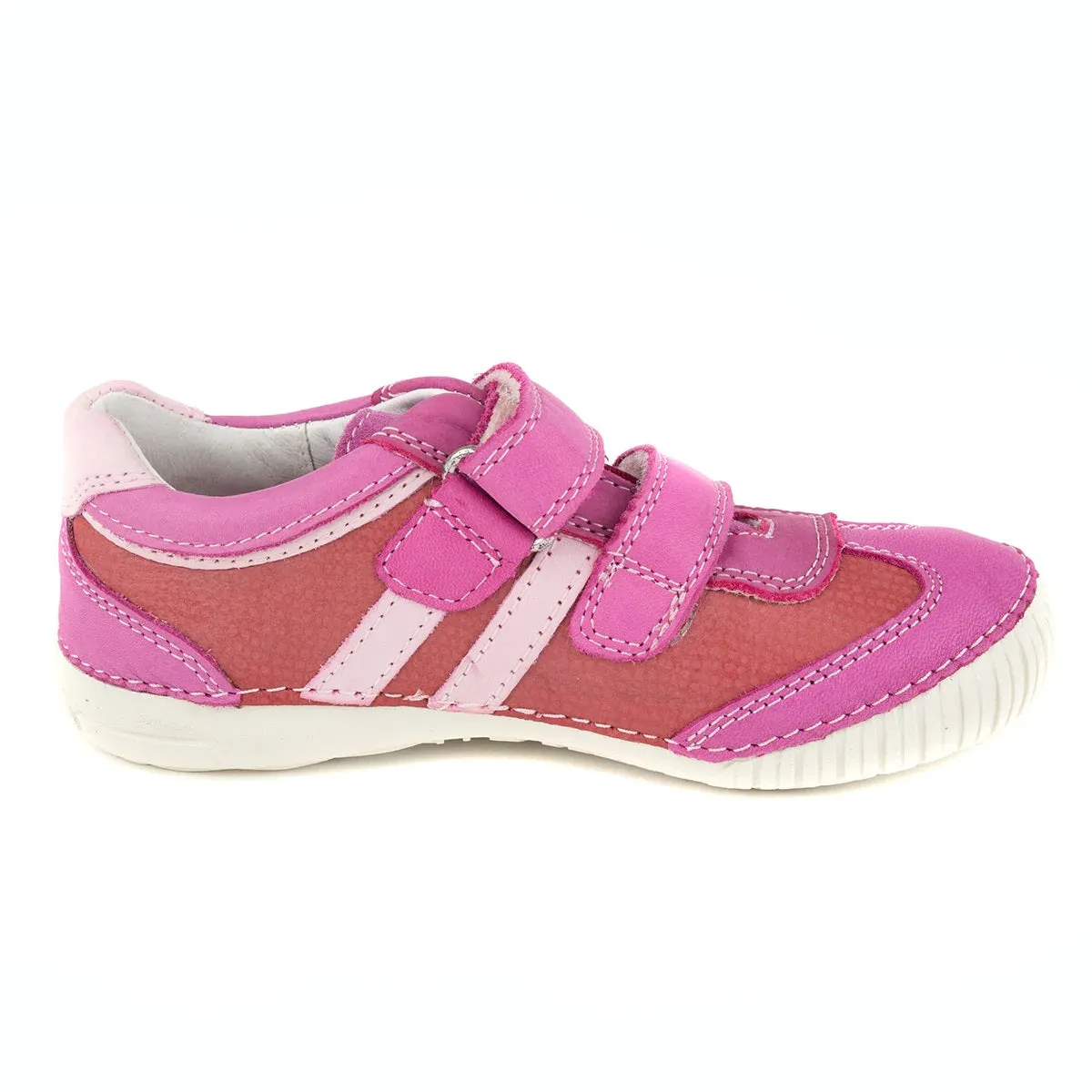 D.D. Step Little Kid Girl Double Strap Shoes Dark Pink - Supportive Leather From Europe Kids Orthopedic