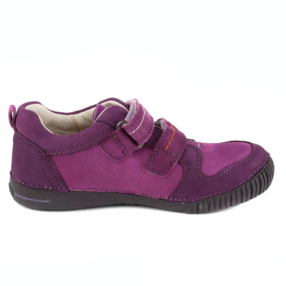 D.D. Step Little/Big Kid Girl Double Strap Shoes Purple - Supportive Leather From Europe Kids Orthopedic