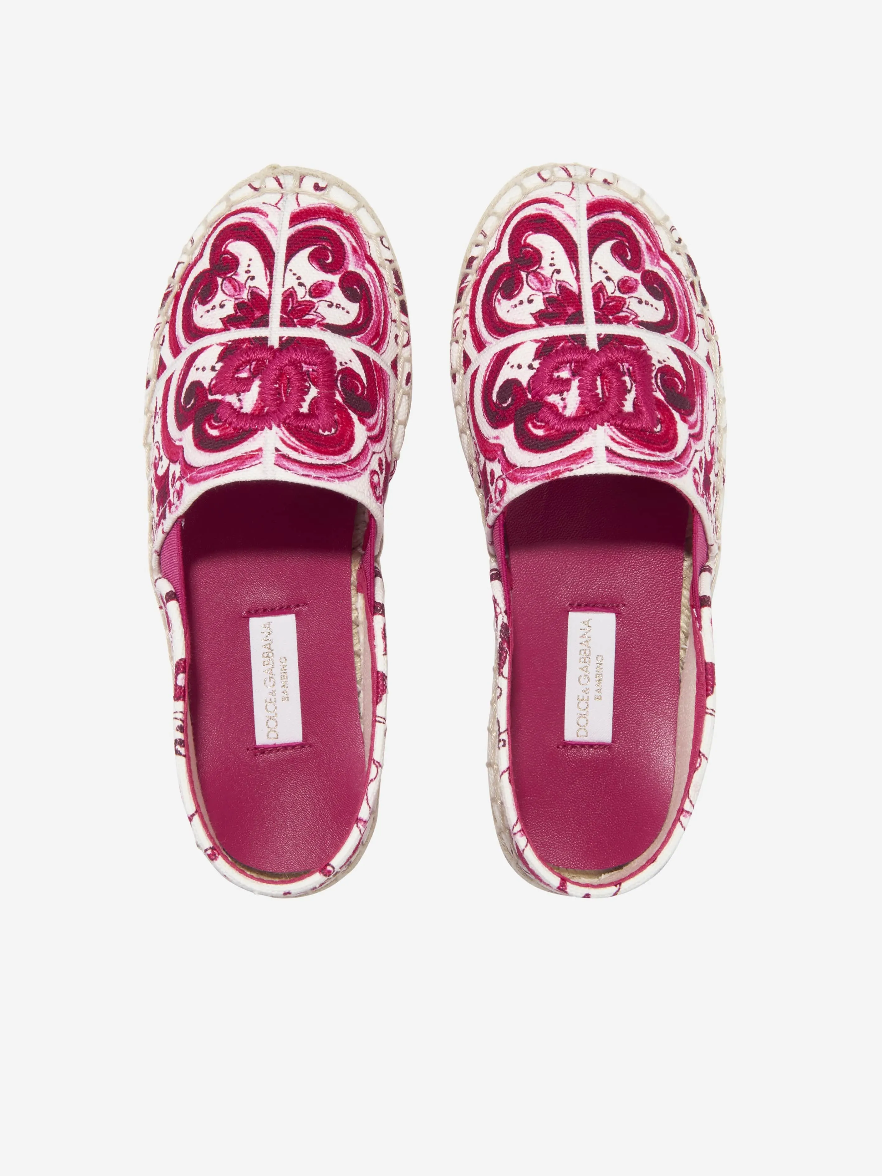 Dolce & Gabbana Girls Caltagirone Espadrilles in Pink