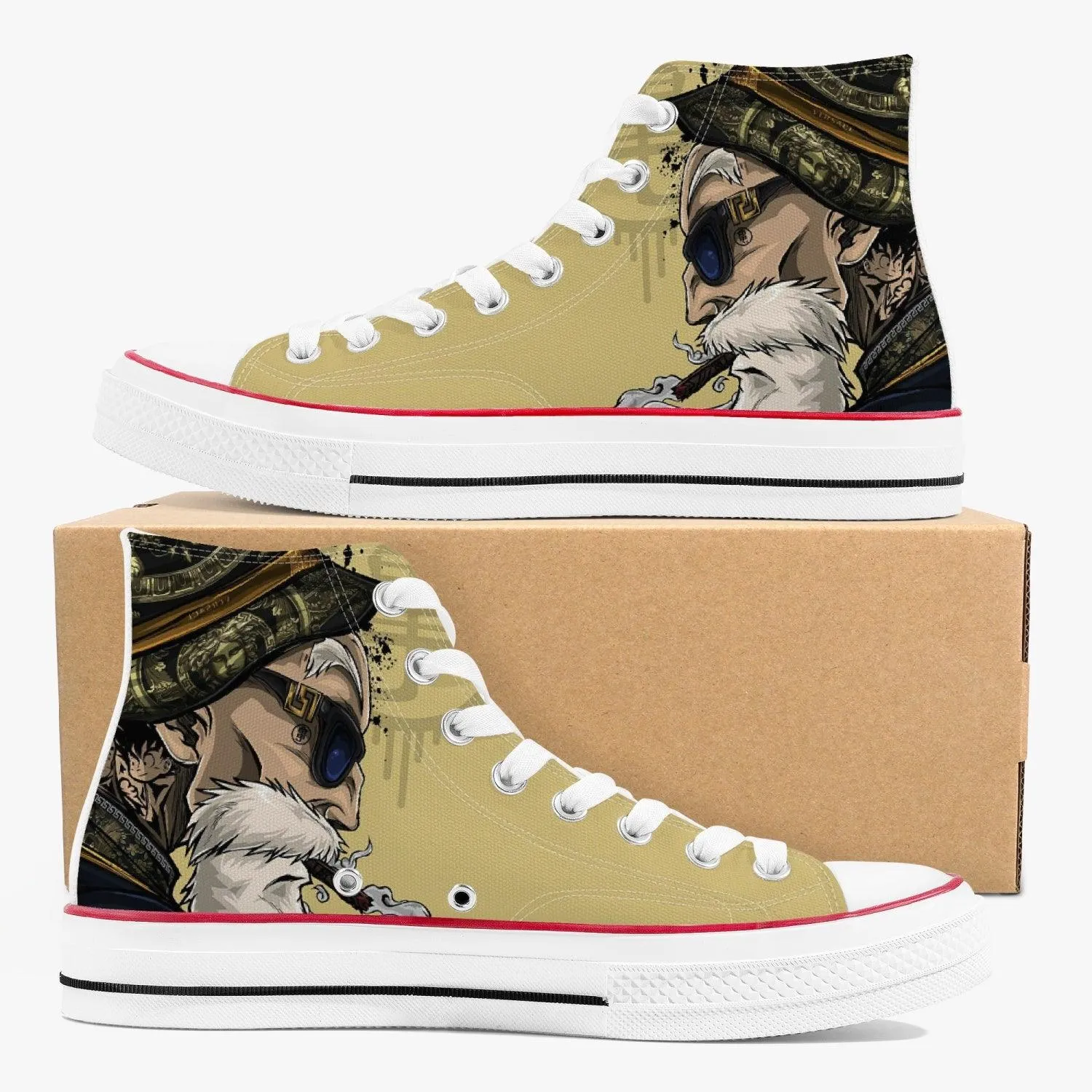 Dragonball Z Master Roshi A-Star High White Anime Shoes