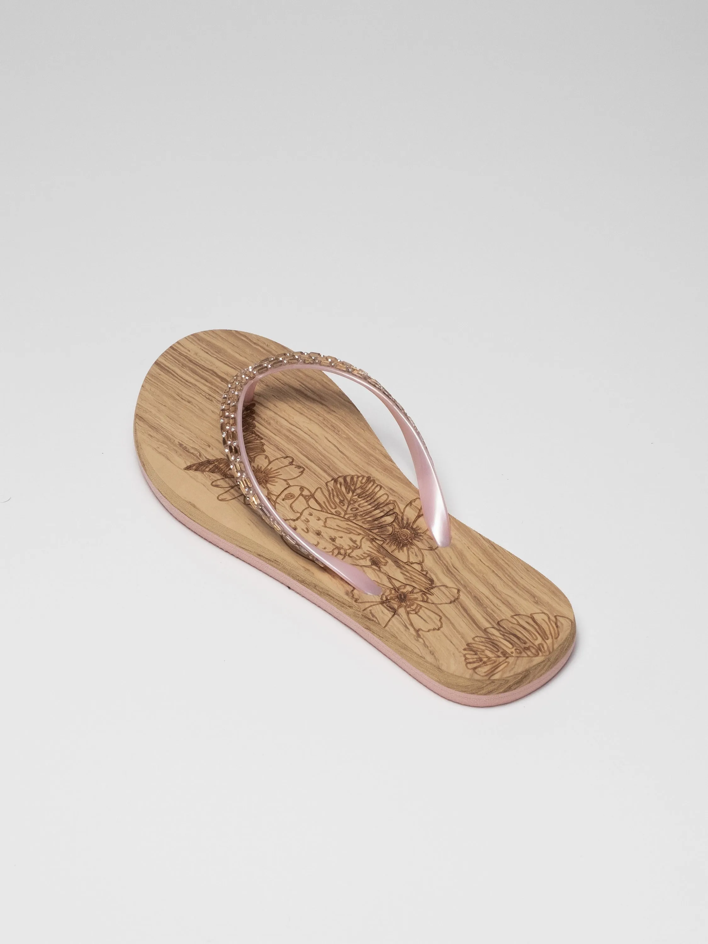 Embossed wood effect beach slipper