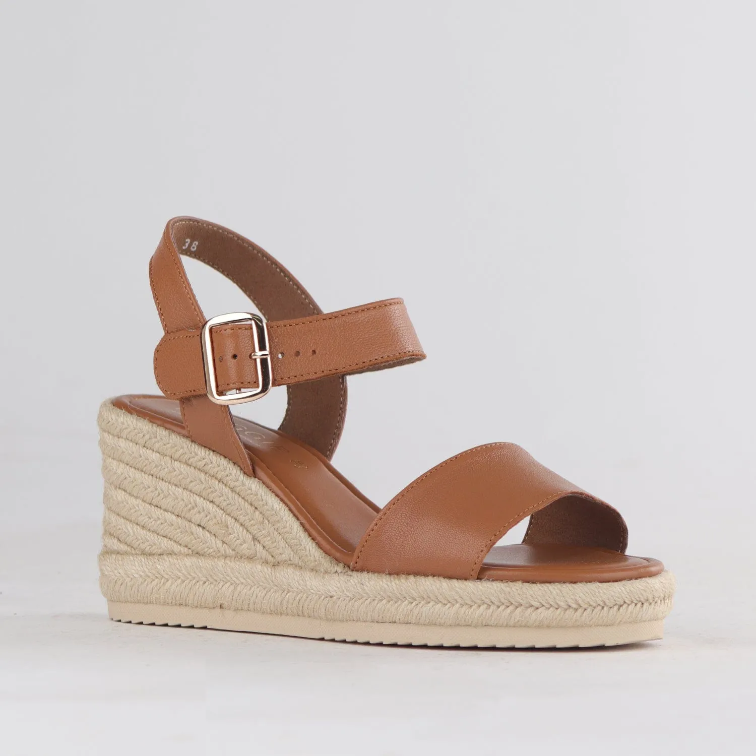 Espadrille Wedge Sandal in Tan - 12683