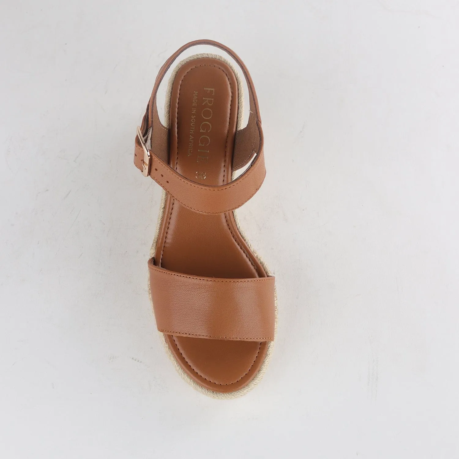 Espadrille Wedge Sandal in Tan - 12683