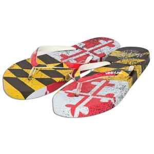 FFMD2F Ladies Flip Flops - Maryland Flag