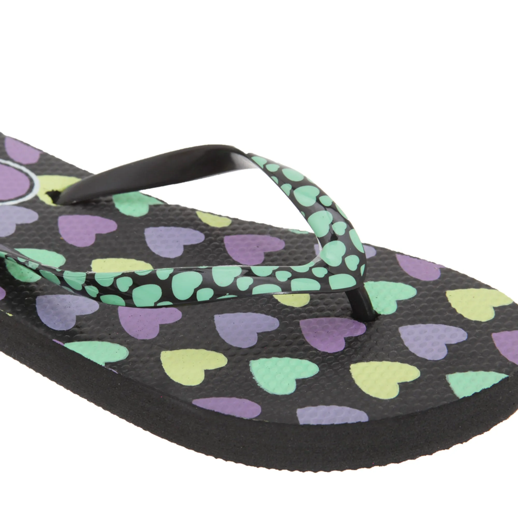 FLOSO Girls Heart Print Flip Flops With Heart Printed Strap