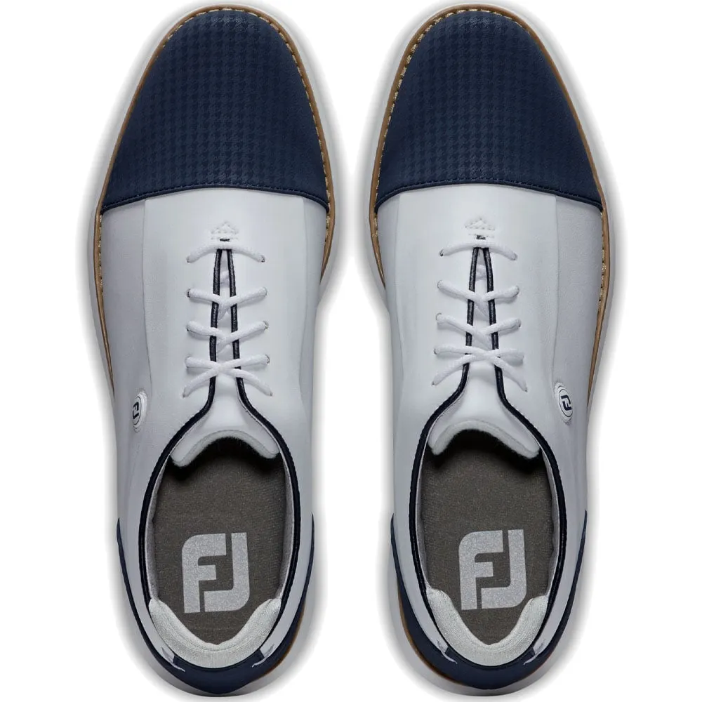 FootJoy Ladies Traditions Spiked Shoes - White/Navy