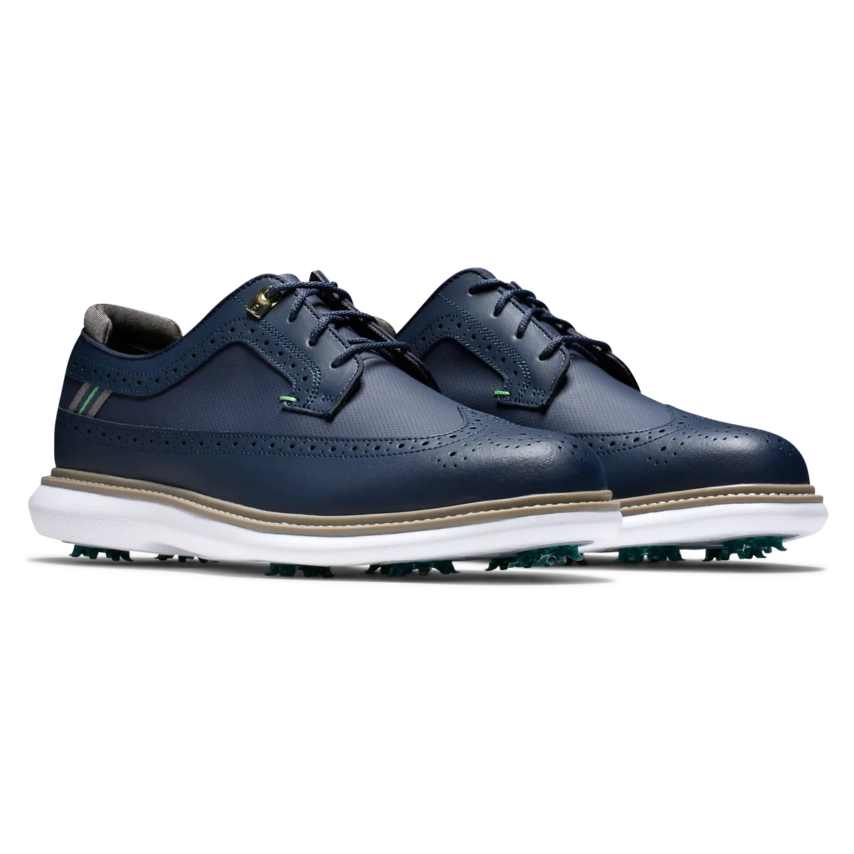 FootJoy Men's Traditions Shield Tips- Navy Golf Shoes