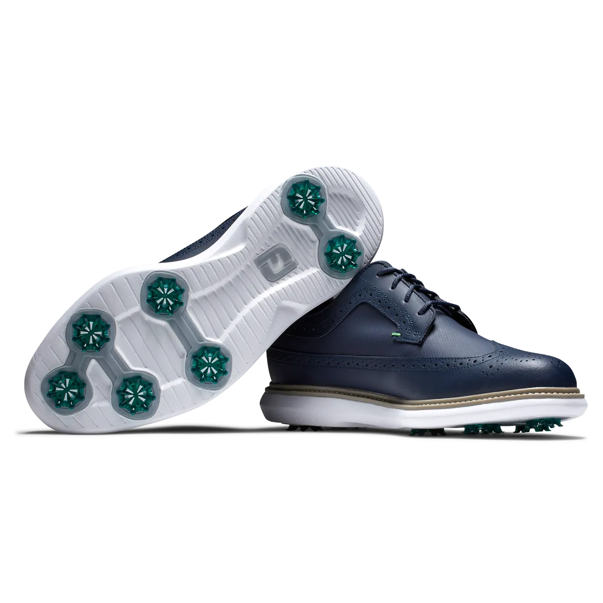 FootJoy Men's Traditions Shield Tips- Navy Golf Shoes