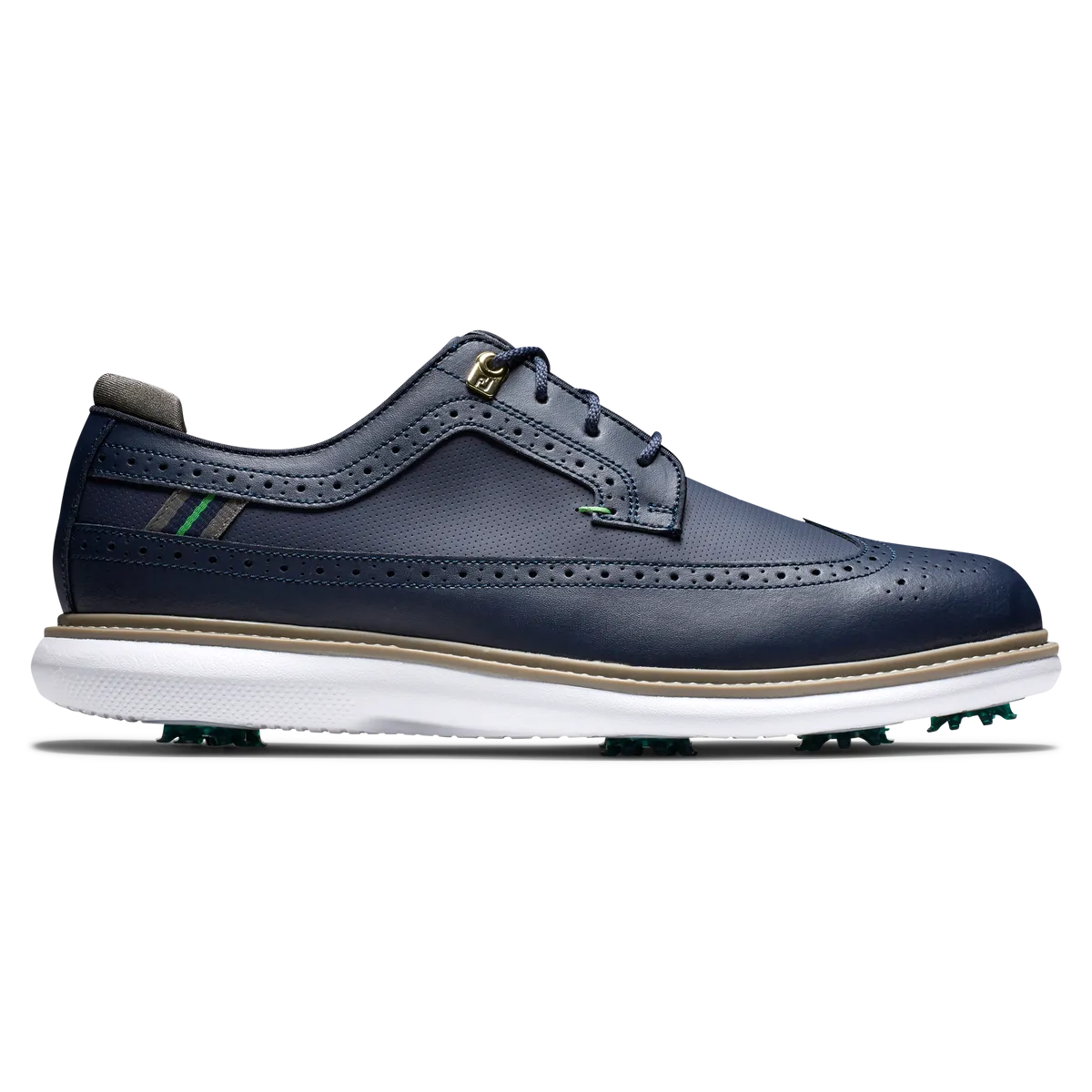 FootJoy Men's Traditions Shield Tips- Navy Golf Shoes