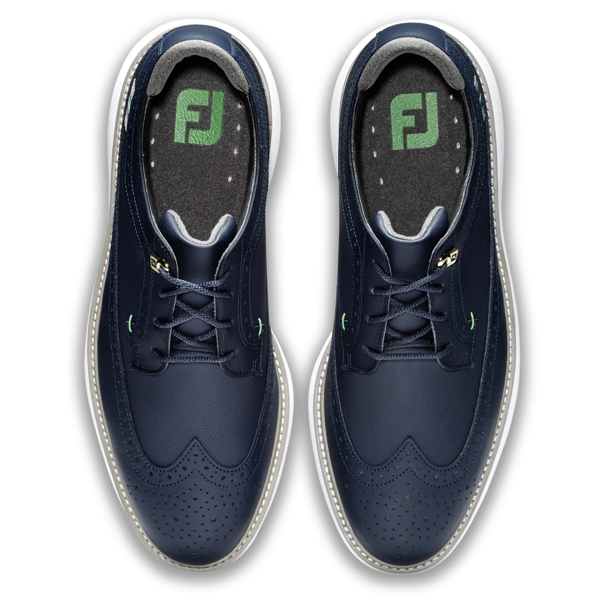 FootJoy Men's Traditions Shield Tips- Navy Golf Shoes