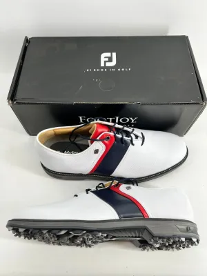 Footjoy Myjoys Premiere Series Packard Golf Shoes White Red Navy 11.5 M