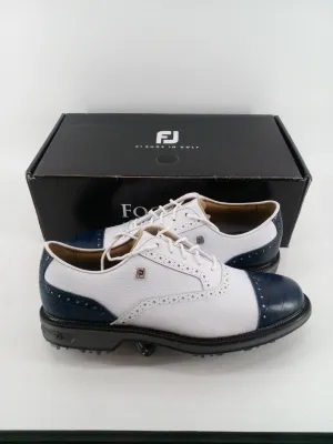 Footjoy Myjoys Premiere Series Tarlow Golf Shoes White Blue Gator 8.5 Medium