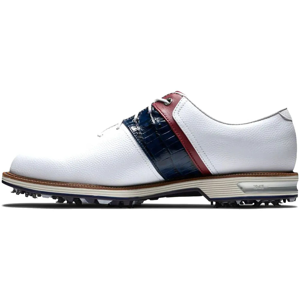 FootJoy Premiere Series Packard Spiked Waterproof Shoes - White/Navy/Red