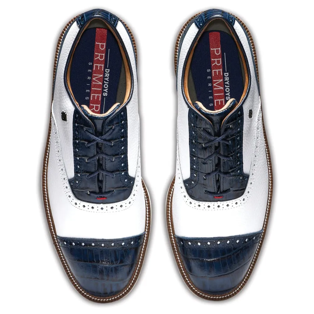 FootJoy Premiere Series Tarlow Spiked Waterproof Shoe - White/Navy