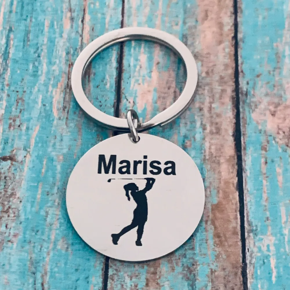 Girls Personalized Golf Keychain