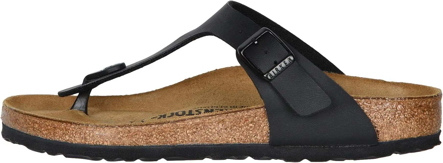 Gizeh slides - Birko-Flor & Birkibuc Birkenstock, Black Birko-Flor