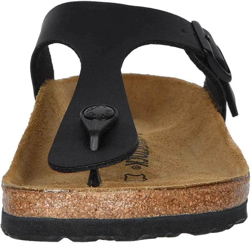 Gizeh slides - Birko-Flor & Birkibuc Birkenstock, Black Birko-Flor