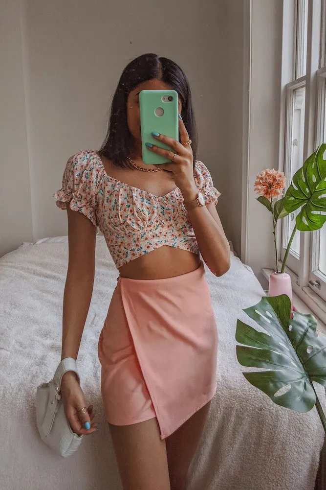 Golden Romance Crop Top Pink