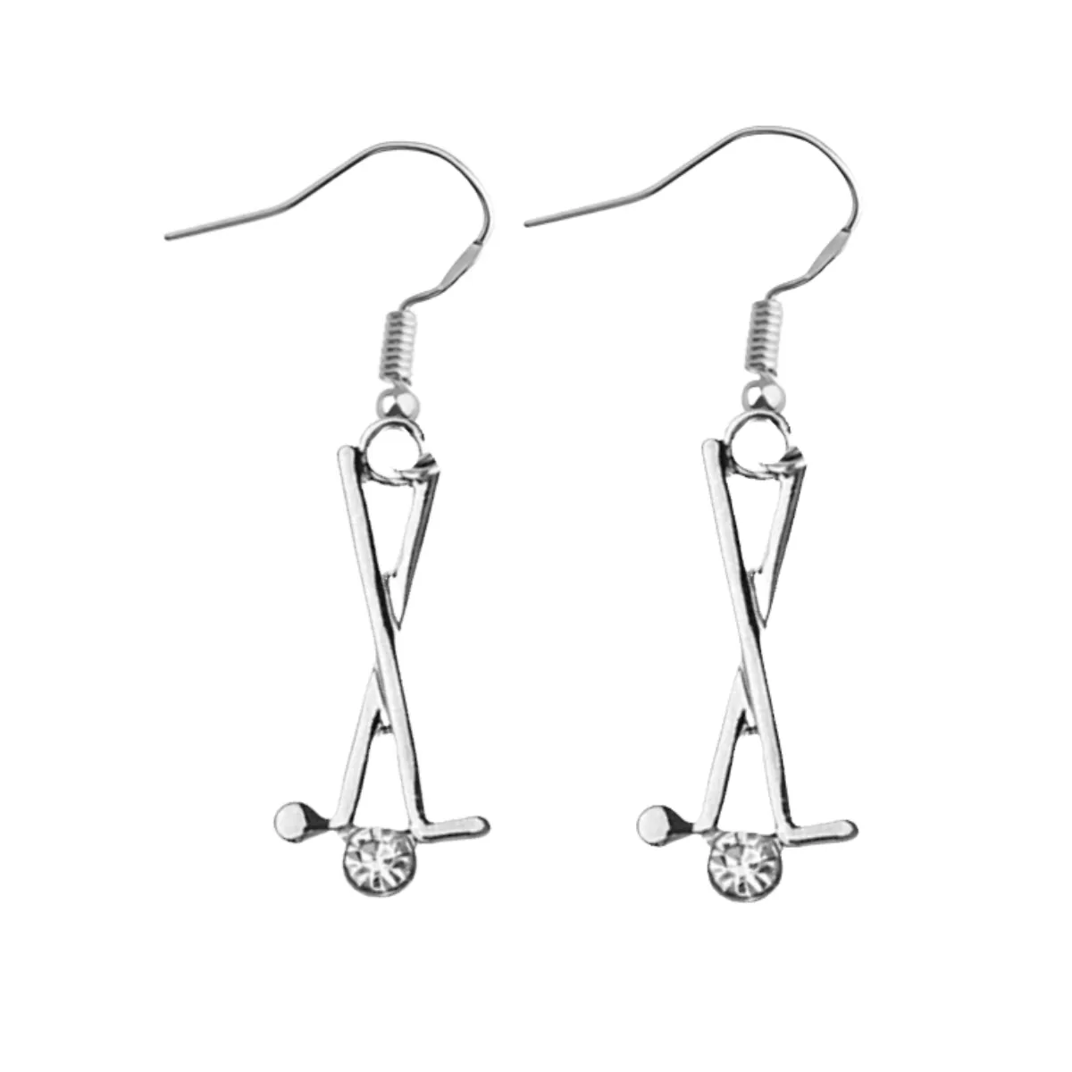 Golf Rhinestone Charm Earrings