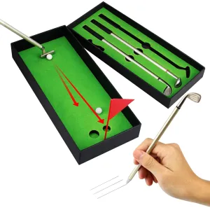 Golf Themed Pen Set - 3 Stylish Golf Ball Pens with Display Box