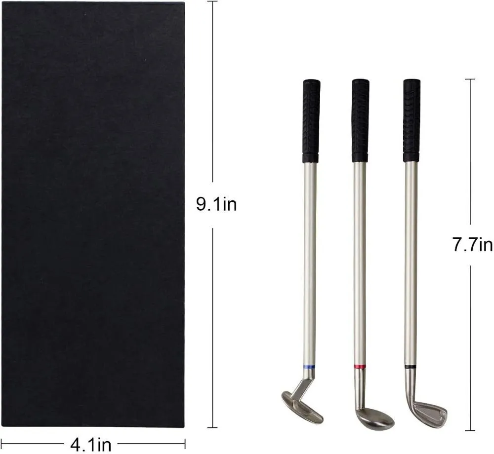 Golf Themed Pen Set - 3 Stylish Golf Ball Pens with Display Box