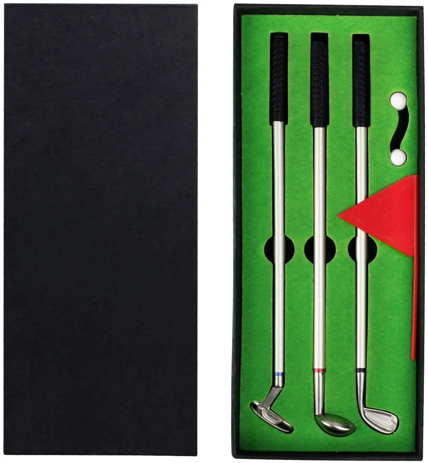 Golf Themed Pen Set - 3 Stylish Golf Ball Pens with Display Box