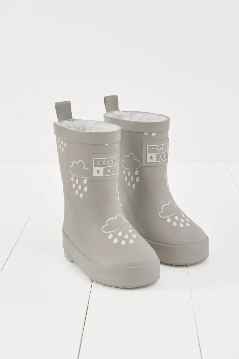 Grass & Air: Geothermal Grey Colour-Changing Kids Wellies