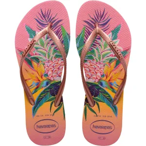 Havaianas Slim Tropical Flip Flops - Pink Porcelin - 6/7 UK